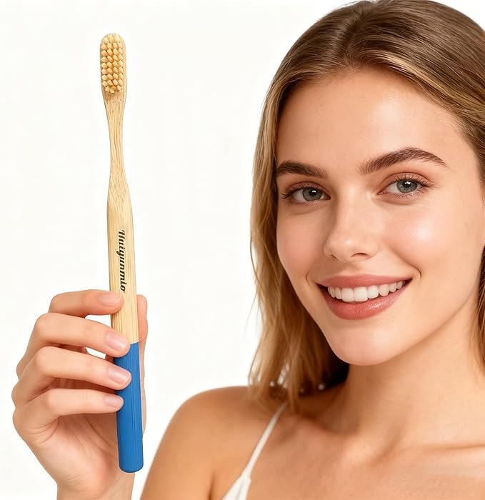 8 Pack Bamboo Toothbrushes - Soft Bristles, BPA Free, Eco-Friendly Natural Wooden Toothbrushes for Adults & Family, Zero Waste Compostable Handle