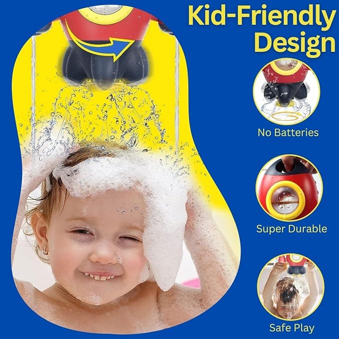 Baby Bath Toys, Space Rocket Shape Bathtub Toys for Toddlers, Spray Water Toys w/ Rotating Fountain, Bathroom Shower Toys for Infants Aged 18 Months 2 3 4 5 Years Old Kids Girls Boys