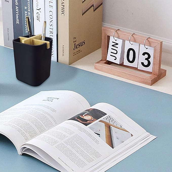 Aoheuo Bamboo-Toothbrush Holders-Multifunctional-Electric Toothbrush-Storage Box-Natural Tough-Toothpaste-Holder Suitable for Bathroom Countertops, Sink, etc.