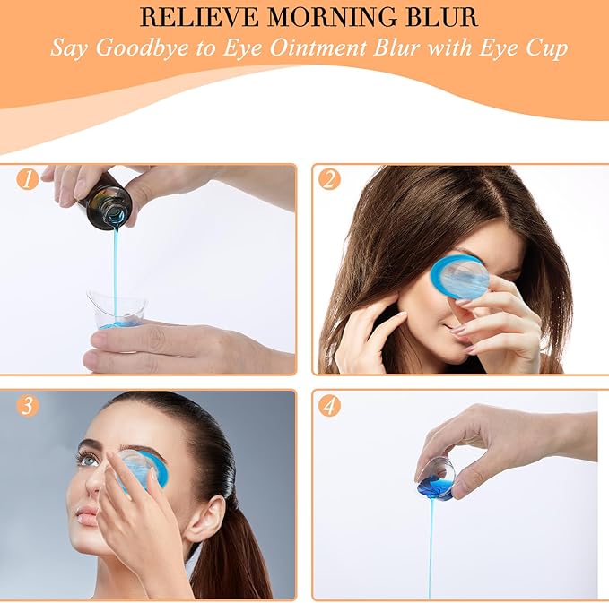 Eye Wash Cups for Eye Wash Bath Kit 6 Pack Silicone Eyes Cleaning Cup Reusable Eyewash Cleaner Cups Portable Eyes Rinse Cup Care Tool for Relief Cleansing Make up Dust Quick Discomfort