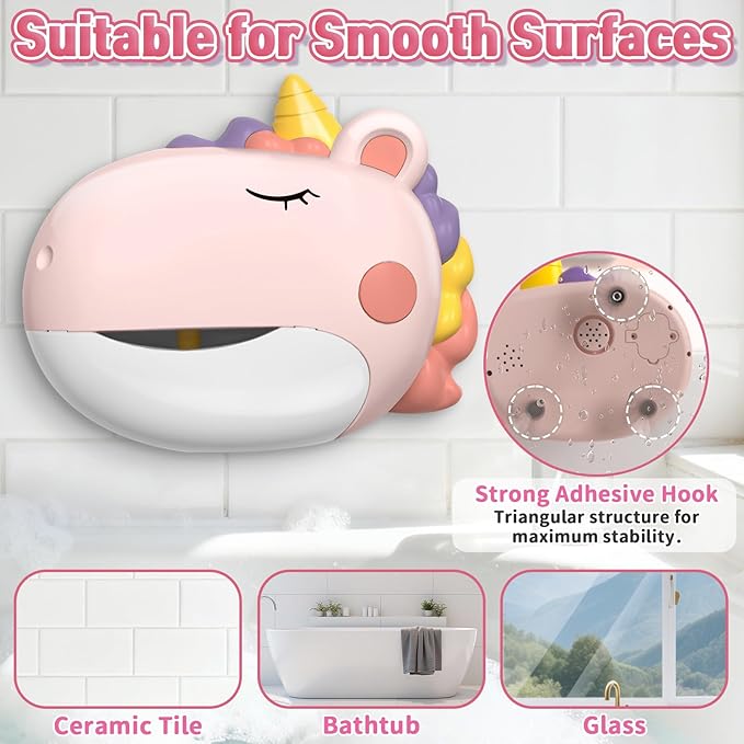 Baby Bath Toys, Unicorn Bath Bubble Machine Toddler Bath Toys for Kids Ages 1-3 4-8, Interactive Bathtub Shower Water Toys Bubble Maker with Music Christmas Birthday Gifts for Boys Girls