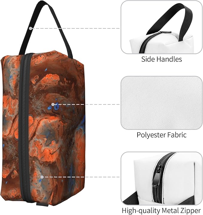 Marble Texture Toiletry Bag for Women Men Portable Travel Wash Bag Waterproof Gym Shaving Toiletries Cosmetic Organizer Bag, Shower Bathroom Toiletries Accessories Makeup Bag with Handle
