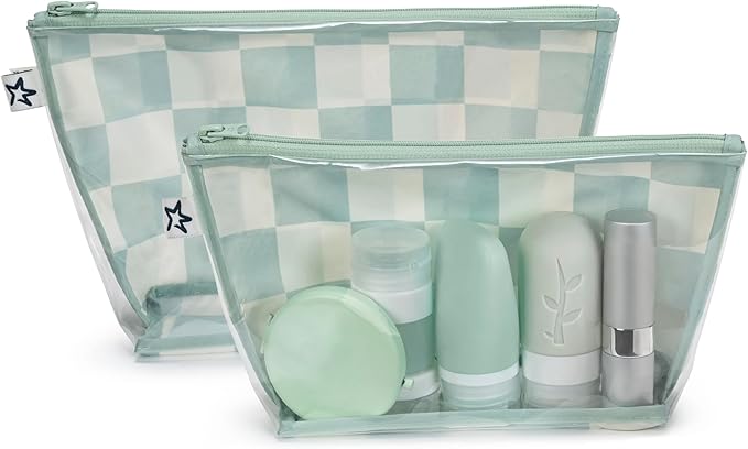 Tiny Twinkle Diaper Bag Organizing Pouches | Mess-Proof Clear Front Travel Organizer Bags | TSA Approved Toiletry Bag Set for Baby and Mom Essentials