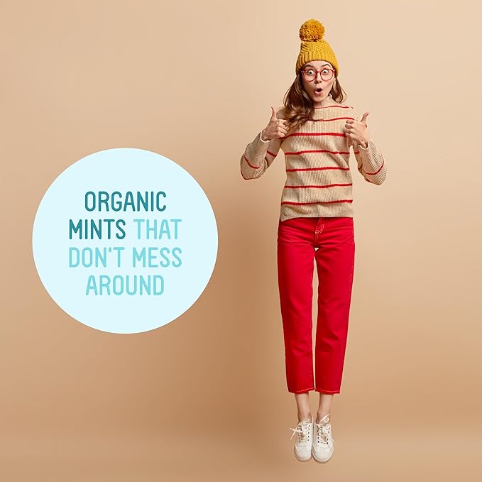 VerMints Organic Breath Mints GingerMint - Real Ginger Flavored Candies - Travel Size Tin - Non-GMO, Nut Free, Gluten Free, Vegan, Kosher & Organic Candy Mints - .63oz/18g (Pack of 12)