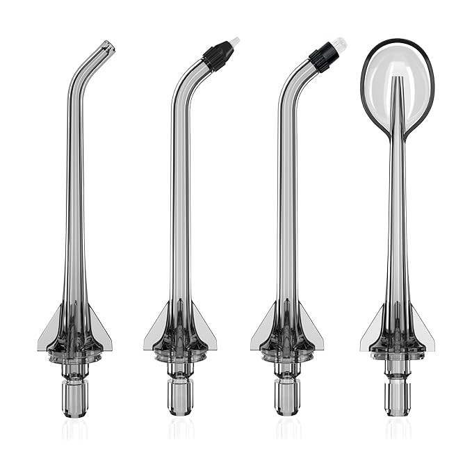 Replacement Tips for Nicwell Oralfree Water Flosser, Water Flosser Replacement Heads Oral Irrigator Jet Tip Compatible F5025/ FC159 Water Flosser（ 4 Tips Combo）