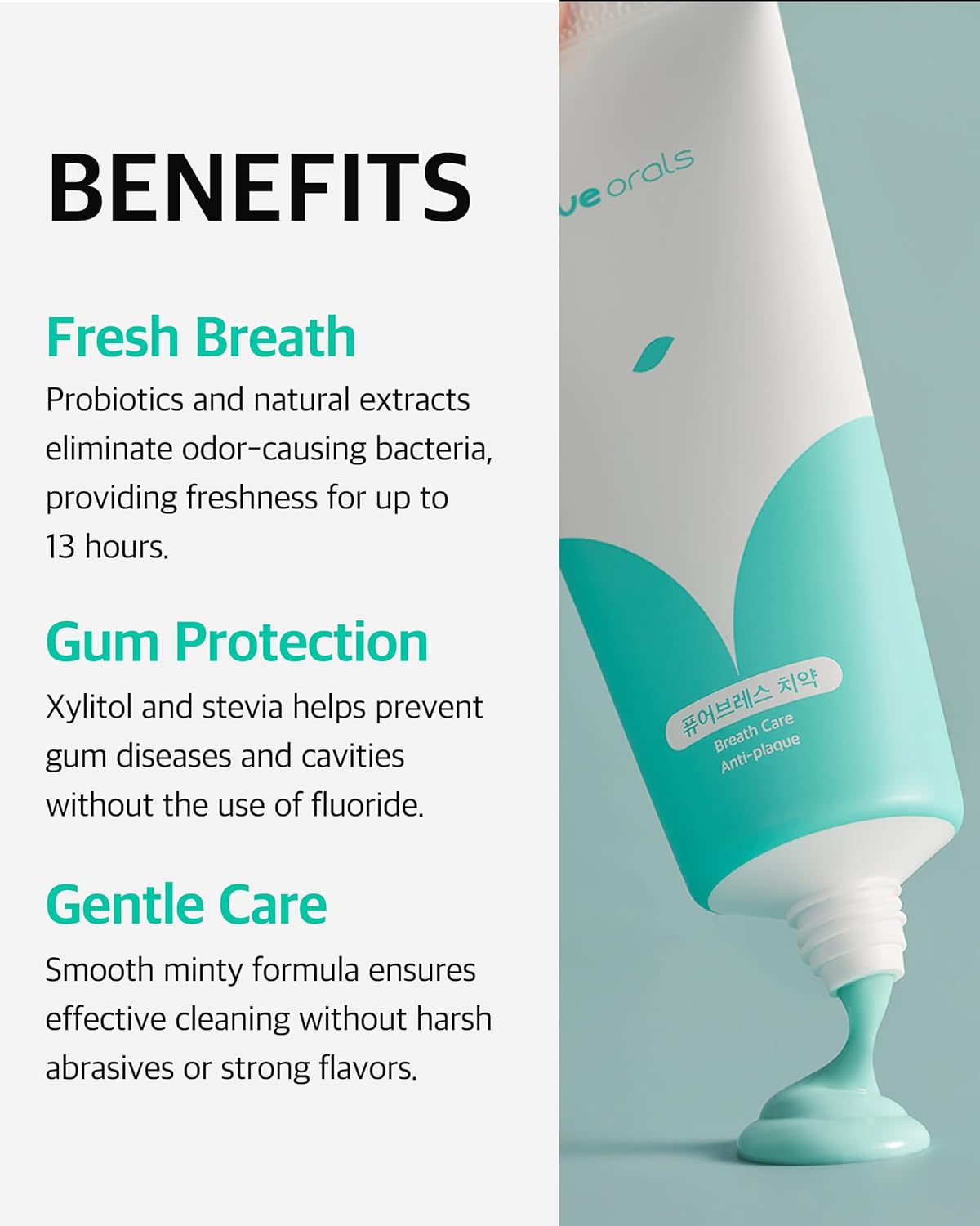 Live Orals PureBreath Toothpaste 80g (Pack of 5)- Fluoride-Free, Odor Neutralizing, Enamel Strengthening, Gentle Cleaning, Mint Fresh, Naturally Derived Ingredients, Sensitive Teeth Friendly