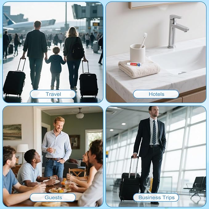 100 Tubes Bulk Travel Size Mini Toothpaste, 0.176oz Disposable Mint Flavor Pocket Teeth Paste Small Essential Toothpaste for Travel, Home/Hotel/Guests/Charity/Homeless/Camping Oral Care (Single Use)