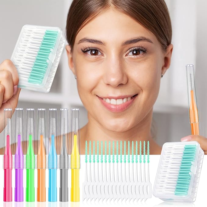 Zopeal 250 Pieces Braces Flossers Interdental Brush for Cleaner Tooth Toothpick Dental Teeth Flossing Picks Head Oral Dental Hygiene Cleaning Tool Soft Cleaners(Cute Color)