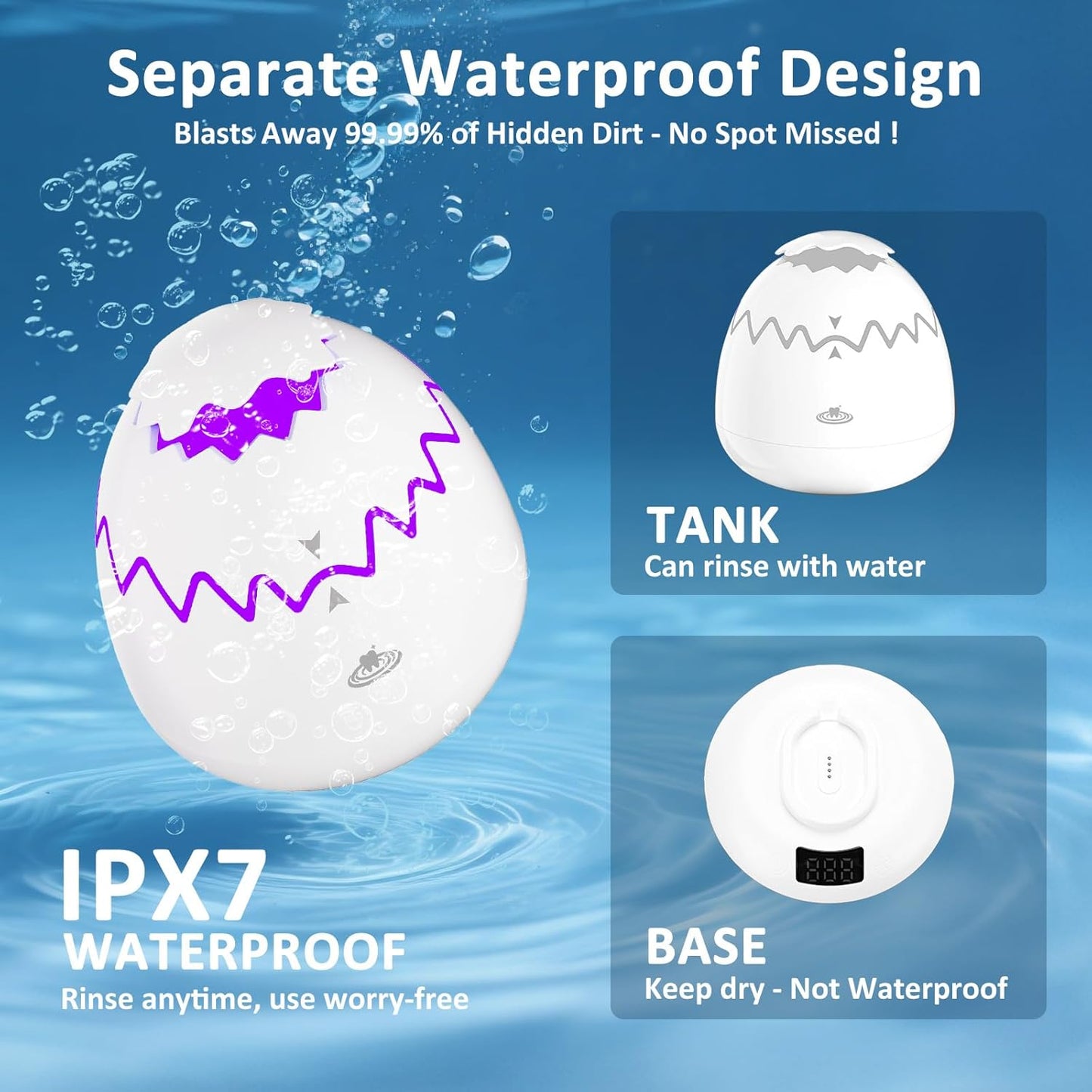 Ultrasonic Retainer Cleaner Machine for Denture, Dental Cleaning Pod with Digital Timer, 45kHz/180ML Waterproof Ultrasonic Denture Cleaners for Aligner, Mouth Guard, Braces, Ring Jewelry Cleaner