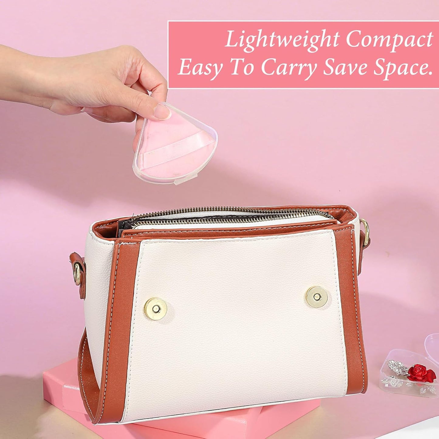 12 PCS Triangle Powder Puff Holder Cases Clear Makeup Sponge Protective Container Portable Cosmetic Puff Box Travel Beauty Blender Holder Clear Reusable Dust Proof Protective