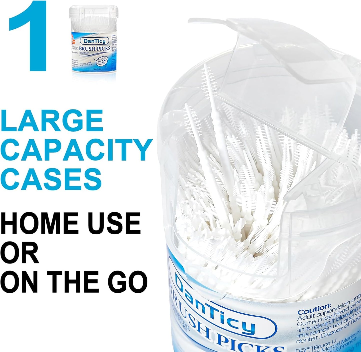 Brushpicks Interdental Toothpicks,Soft Bristle Dental Floss Picks Toothpicks,Helps Removes Plaque and Debris Between Your Teeth 300PCS (Pack of 1)