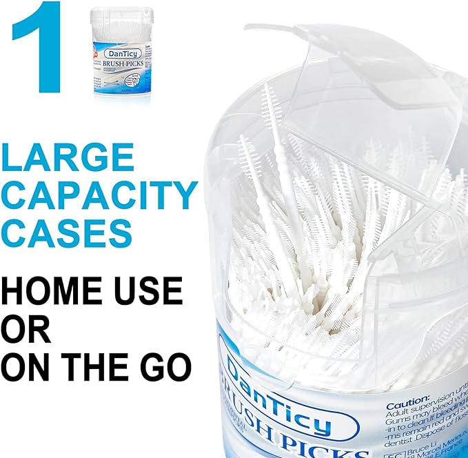 Brushpicks Interdental Toothpicks,Soft Bristle Dental Floss Picks Toothpicks,Helps Removes Plaque and Debris Between Your Teeth, Mint, 300PCS (Pack of 1)