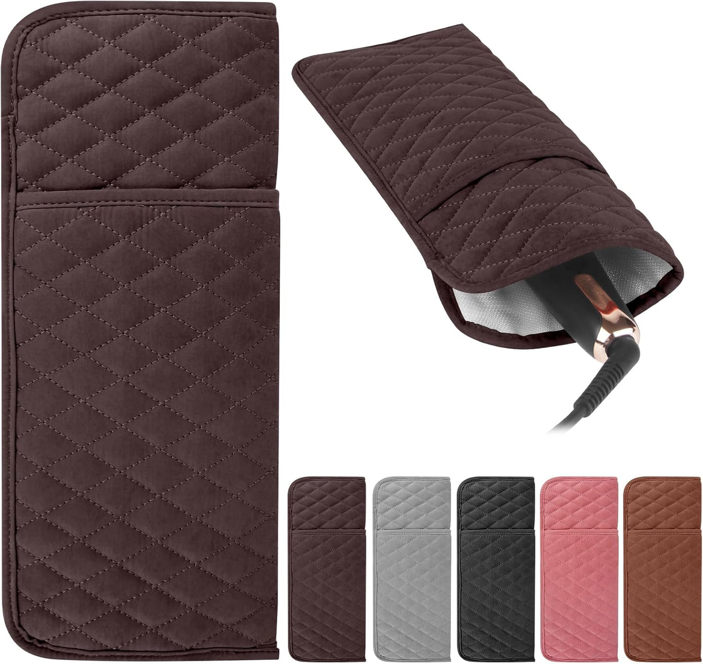 Heat Resistant Hair Tools Organizer Bag Portable Travel Storage Cover Case for Hair Straighteners, Curling Irons, Flat Irons and Hot Styling Tools(13.8" x 5.5")