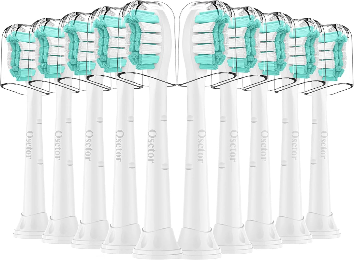 Fit for Philips Sonicare Replacement Heads, Toothbrush Replacement Brush Heads Compatible with Phillips Sonicare Click on Electric Toothbrush, 10 Pack