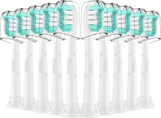 Fit for Philips Sonicare Replacement Heads, Toothbrush Replacement Brush Heads Compatible with Phillips Sonicare Click on Electric Toothbrush, 10 Pack