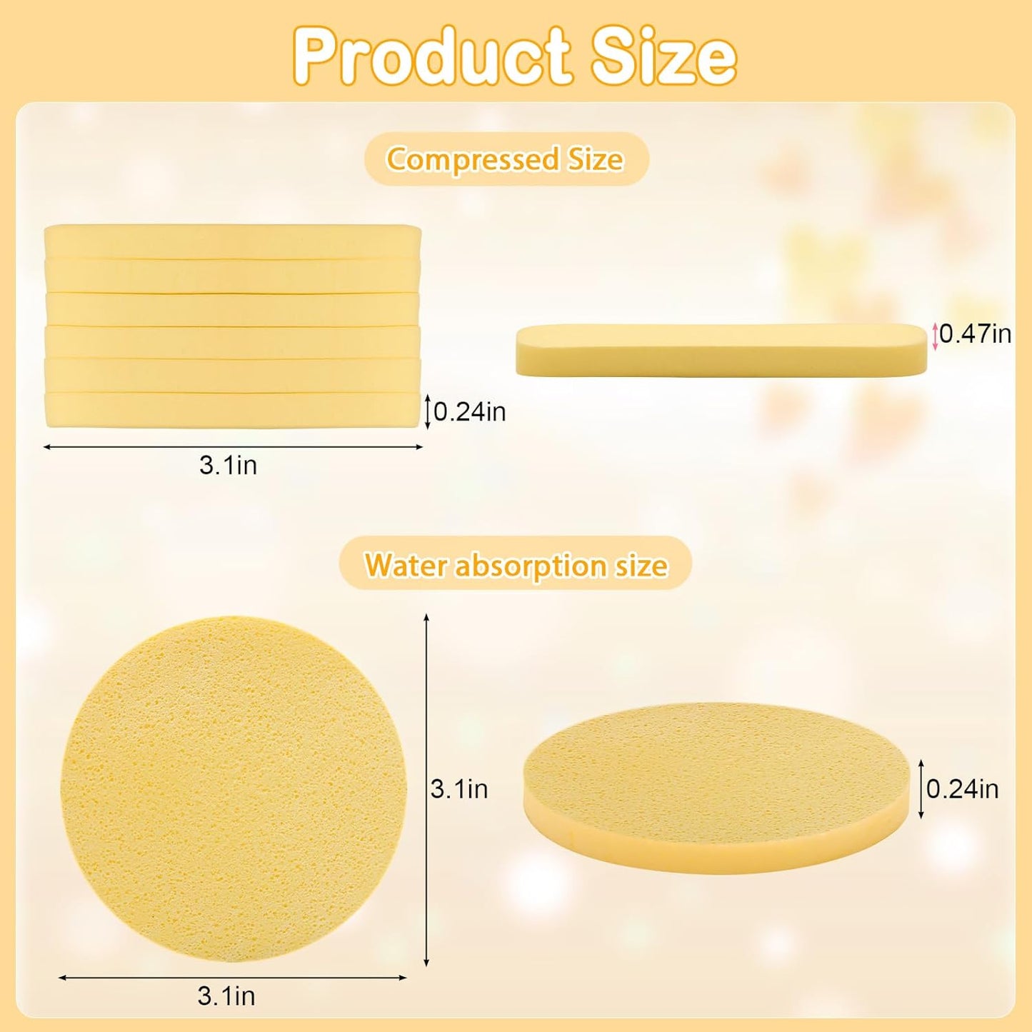 120 Pcs Facial Sponge Compressed, Luxiv Face Cleansing Sponge Estheticians Compressed Makeup Facial Sponge Round Wash Face Sponges for Women Compress Exfoliating Removal Sponge
