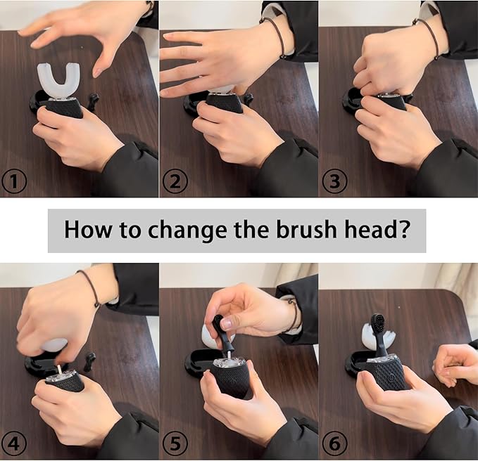 Automatic Toothbrush for Adults - Ultrasonic Electric Toothbrush 30s Timer, Soft Bristles, Wireless Charging Washable Portable for Travel & Home Use Dual-use (Black, Adult)