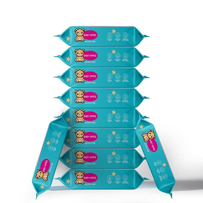 Ioly's Baby Wipes Unscented Wet Wipes 99% Water Based with Aloe Vera Fragrance Free Travel Pack 20 ct Hypoallergenic Water wipes for Sensitive Skin Toallitas Húmedas para Bebés Bulk Available