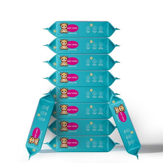 Ioly's Baby Wipes Unscented Wet Wipes 99% Water Based with Aloe Vera Fragrance Free Travel Pack 20 ct Hypoallergenic Water wipes for Sensitive Skin Toallitas Húmedas para Bebés Bulk Available