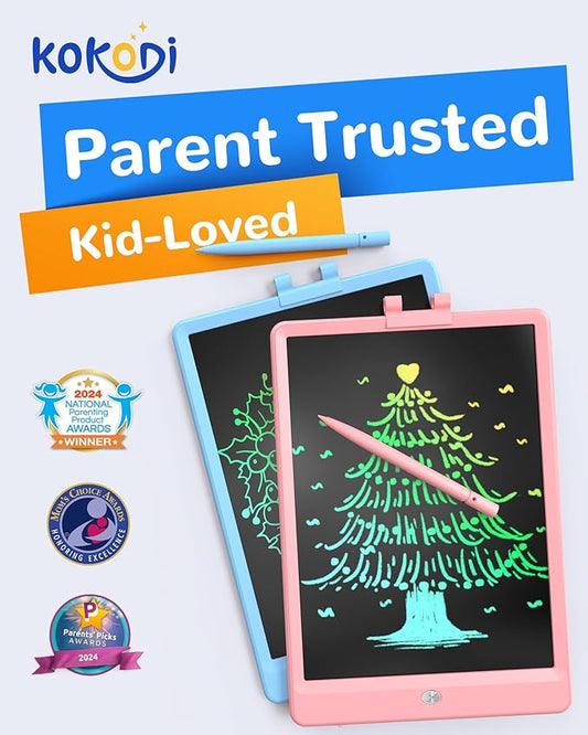 KOKODI LCD Writing Tablet,Gifts for 3 Years Old Boys and Girls,10 Inch Colorful Doodle Board Drawing Tablet, Erasable Reusable Electronic Drawing Pads, Educational and Learning Toy for Kids