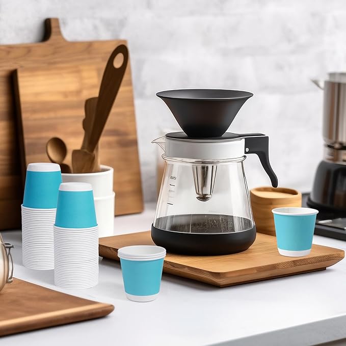 Tamone 600 Pack 3 oz Bathroom Cups, Small Paper Cups, Mouthwash Cups, Mini Paper Cups, Blue, Yellow, Green Disposable Paper Cups for Party, Picnic, BBQ, Travel, Home and Event