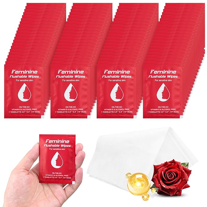 Feminine Wipes Individually Wrapped, Flushable Wipes Travel,Travel Wipes for Women,Feminine Care Wet Wipes Travel Size Vaginal Wipes for Adult, Girl and Homeless400