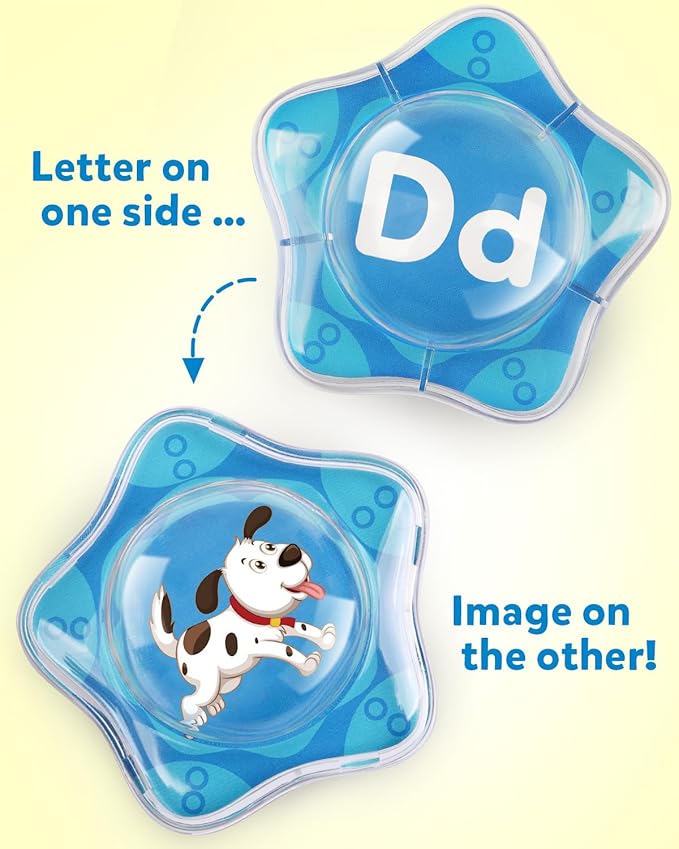 Coogam Starfish Floating Bath Toys, 26pcs Bathtub Alphabet Letters Set, Montessori Educational Water Pool Toy Learning Activities Shower Toy Gift for Preschool Years Old Toddlers