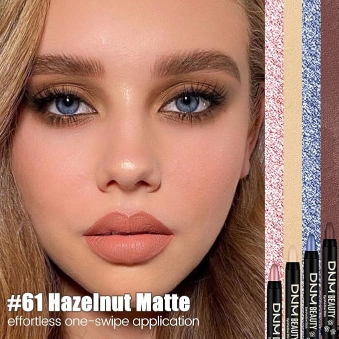 evpct Nude Brown Matte Cream Eye Shadow Sticks Brightener Pencils for Women, Nude Silky Eyeshadow Applicator Stick Pen Waterproof, Blendable Crease-Proof Stick Eyeshadow Matte Eye Makeup 61