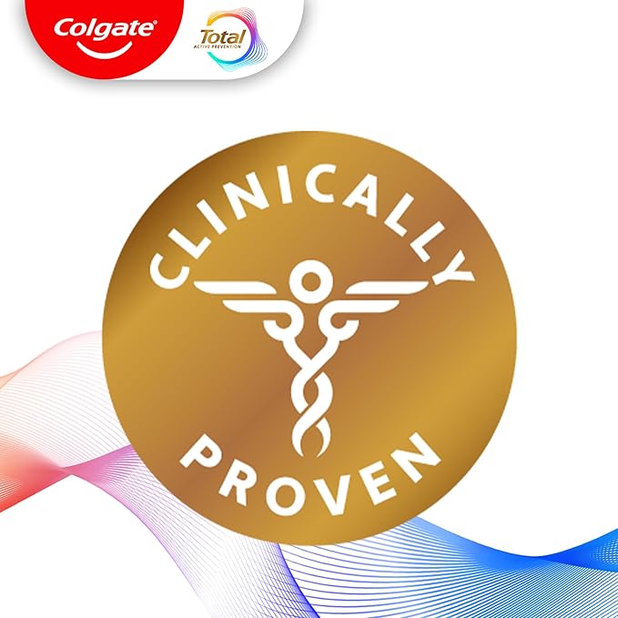 Colgate Total Alcohol Free Mouthwash, Peppermint for Bad Breath, Helps Prevent Gingivitis and Plaque, 3 Pack, 33.8 Oz Each