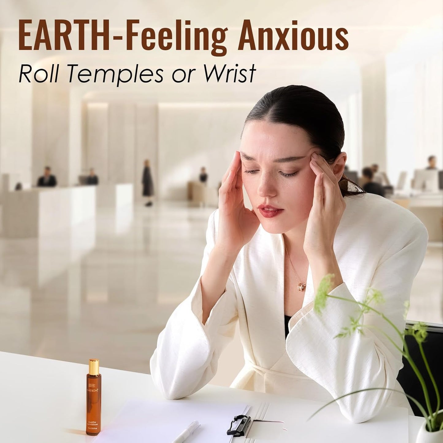 MATRUM Deep Relax & Ease Anxiety Essential Oil Roll On Set, 100% Pure Aromatherapy Oils for Stress Relief, Calming & Emotional Balance, Pet Friendly, Portable, Wood & Earth Duo, 1 Fl Oz