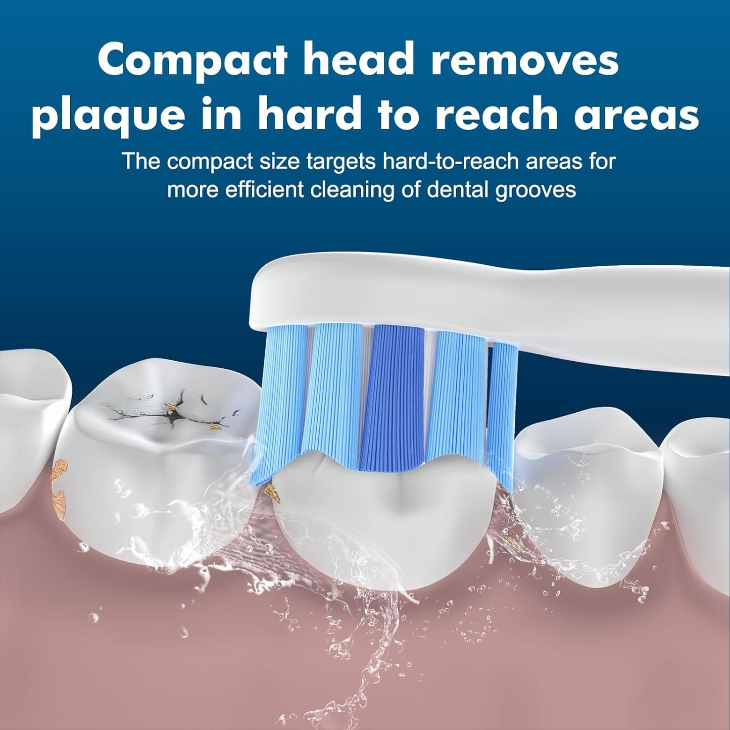 Compact Replacement Toothbrush Heads Compatible for Philips Sonicare C1 C2 G2 HX6024 Better Gum Health, Smaller Heads for Hard-to-Reach Areas, White, 4 Packs Sonic Electric Brush Head