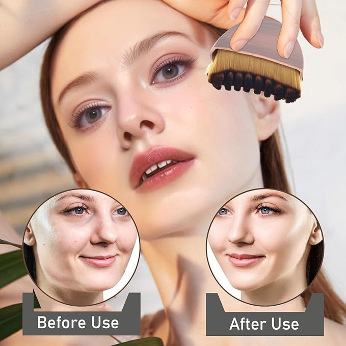 Jan Bark Lymphatic Contour Face Brush, Dry Brushing Lymphatic Brush Drainage, Designed for The Face Gentle Enough, Fit The Skin Precisely and Relieve Fatigue