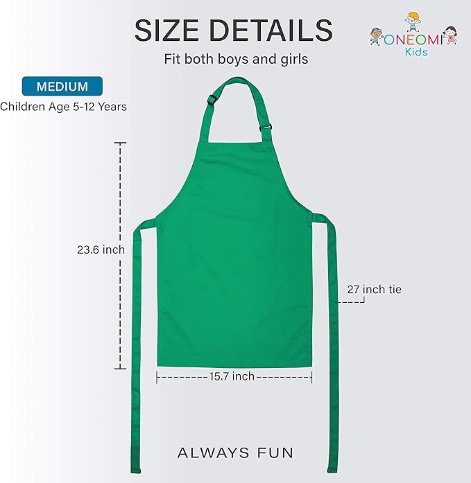 Kids Apron, Medium, 100% Cotton With An Adjustable Strap to fit All Ages
