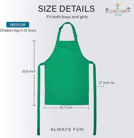 Kids Apron, Medium, 100% Cotton With An Adjustable Strap to fit All Ages