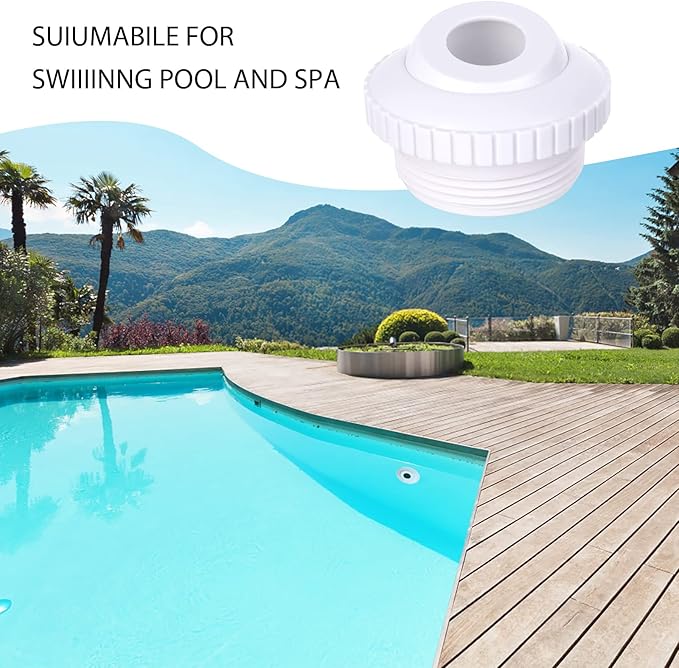 3 Pieces Pool Jet Nozzles, 3/4" Directional Flow Eyeball Inlet Jet, Swimming Pool Return Jet Replacement Parts Fittings Spa with 1-1/2 Inch MIP Thread Pool Accessories for Cleaning White
