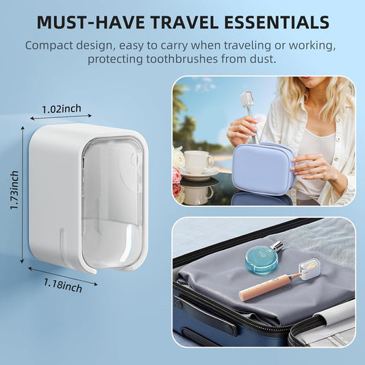 Travel Toothbrush Head Cover 2PCS, Electric Toothbrush Covers Caps, Ventilated Toothbrush Protectors Caps for Travel, Camping, Bathroom, Business, Clear