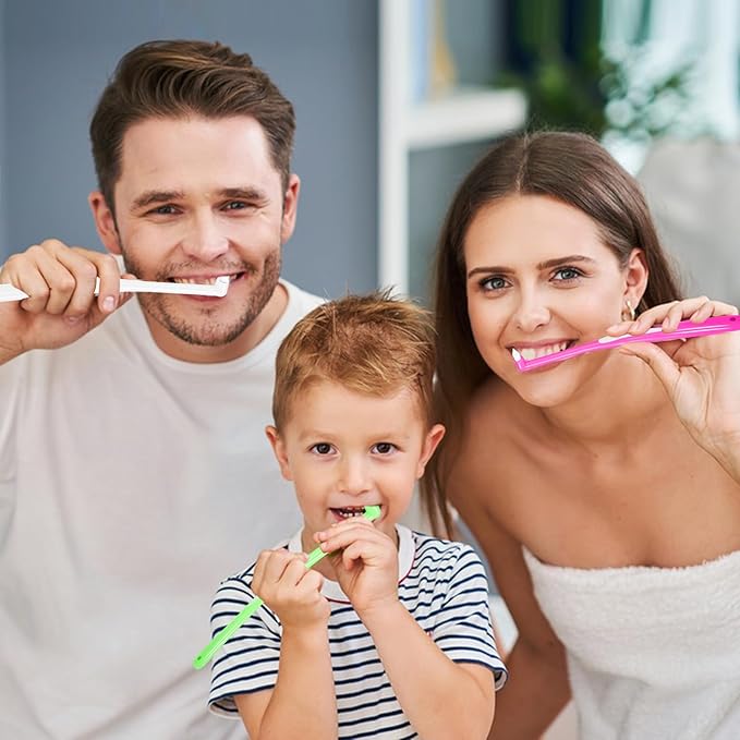 8 Pieces End Tuft Toothbrush with Cover, Soft Interdental Brushes Tapered Brush Braces Toothbrush for Orthodontic Braces Detail Cleaning(Blue/Green/Rose Red/White)