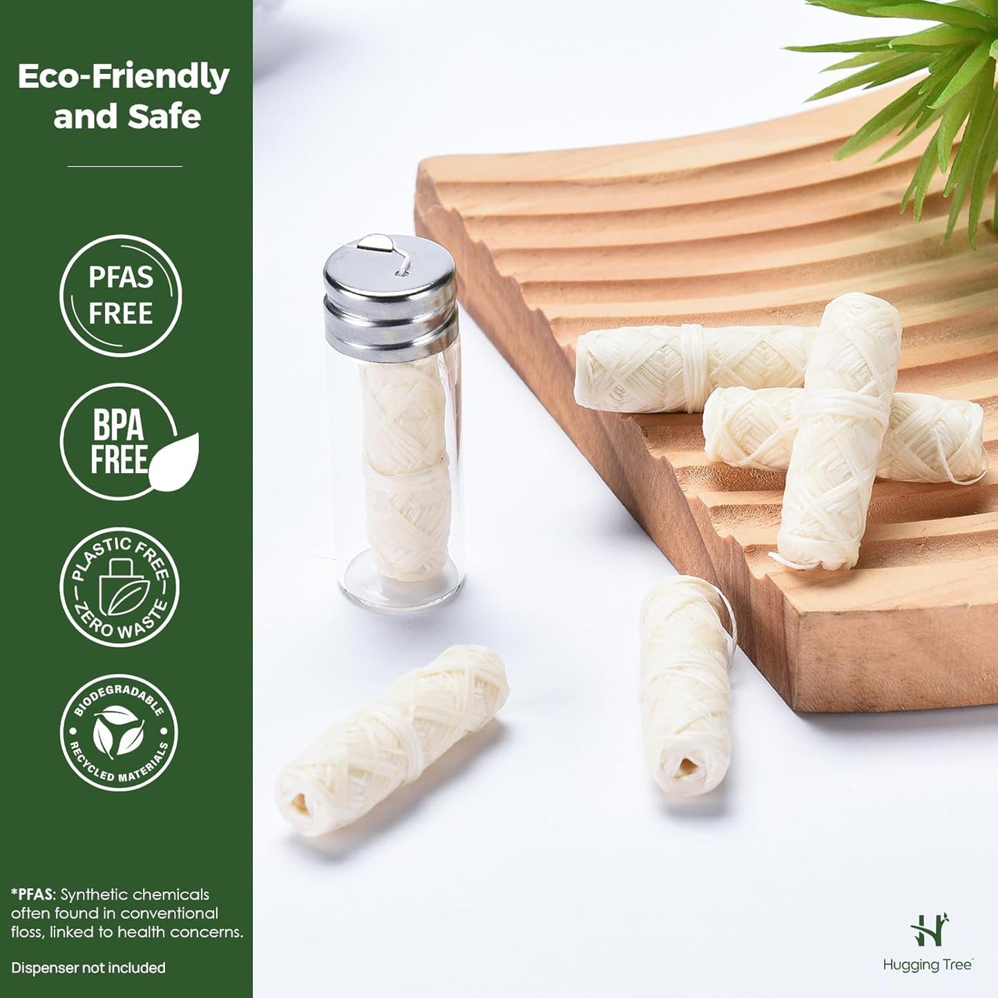 Natural Silk Dental Floss Refills | PFAS Free Dental Floss | Zero Waste Biodegradable | Mint (5 Pack, 33 Yards Each)