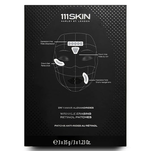 111SKIN Wrinkle Erasing Retinol Patches, Non-Invasive Forehead Wrinkle Patches for Under Eye & Smile Line Set with Vitamin C, Peptides & Microcone Technology, Suitable for All Skin Types, 3 x 1.23 oz