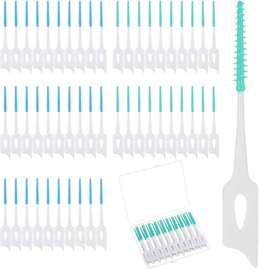 320 Pieces Dual Purpose Toothpick, Dual-Use Interdental Brushes Soft Silicone Disposable Dental Picks, Premium Dental Floss Picks 360° Bendable Braces Brush Dental Brushes for Effective Teeth Cleaning