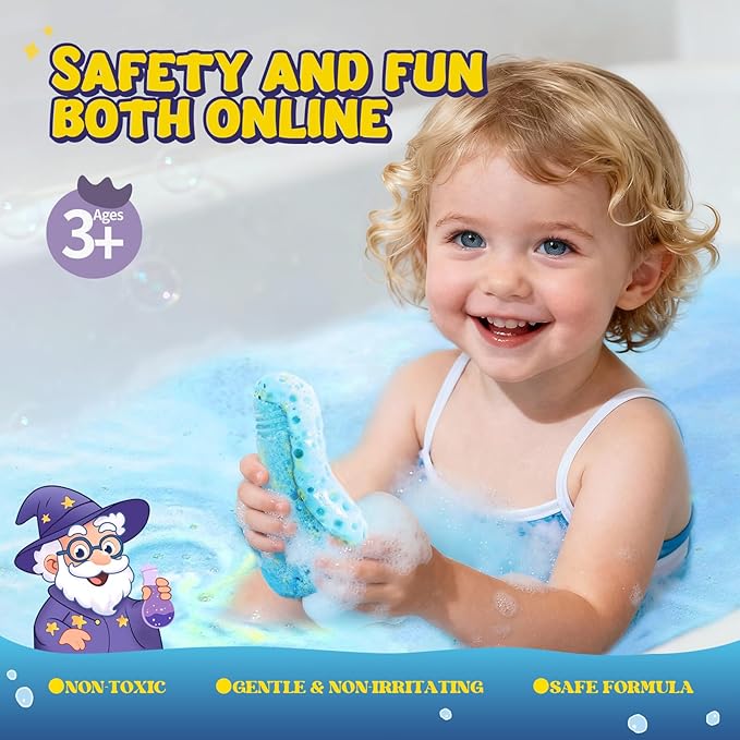 Velanora 6 Pack Bath Potions Kit for Kids Fun Bath Bombs Interactive Bath Toys Nontoxic Scientific Experiment Children's Enlightenment Kids Potion kit for Bathtubs and Pools Applicable to Age 3＋