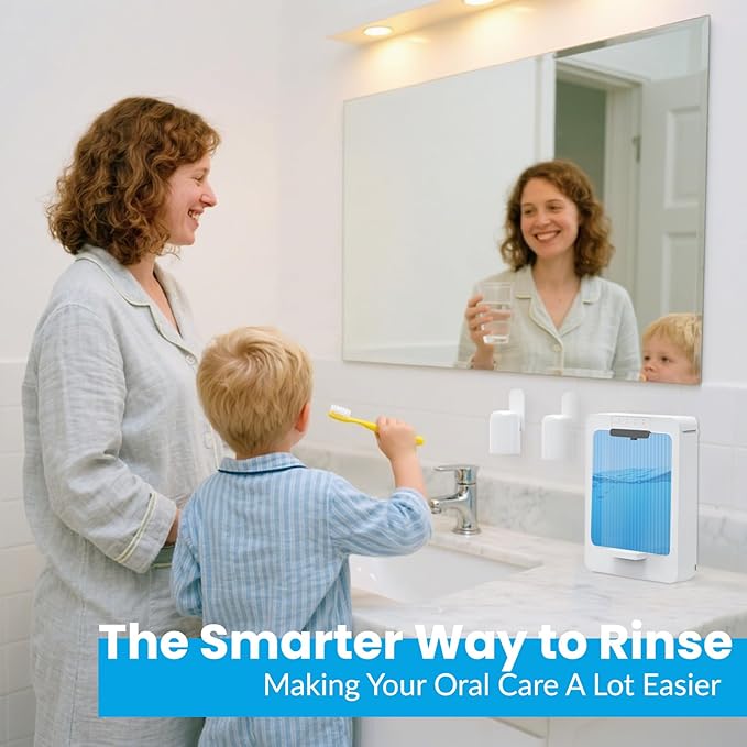 Automatic Mouthwash Dispenser for Bathroom, Aerthezu Electric Mouth Wash Dispensers Smart Auto Bathroom Accessories for Home & Kids - 500ml