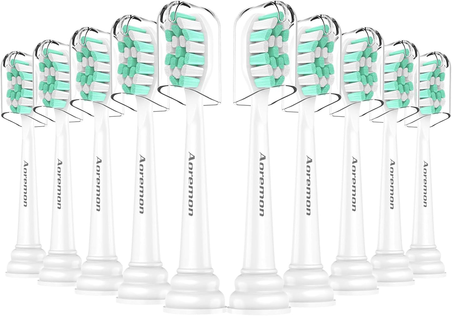 Aoremon Replacement Heads for Philips Sonicare c2 c1 Brush Head Compatible with Phillips Sonicare and More Click-on Electric Toothbrush, 10 Pack