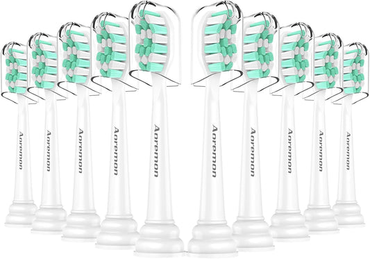 Aoremon Replacement Heads for Philips Sonicare c2 c1 Brush Head Compatible with Phillips Sonicare and More Click-on Electric Toothbrush, 10 Pack