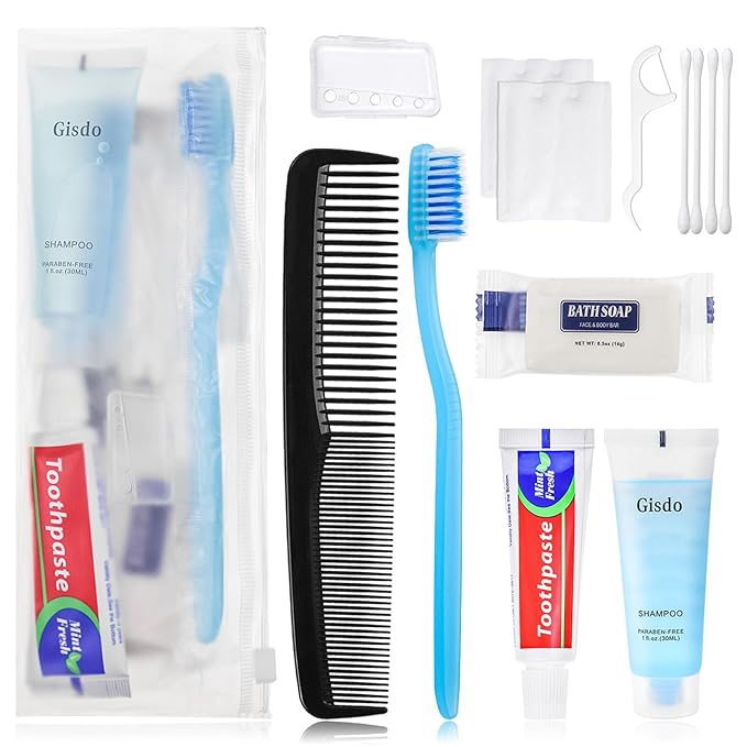 5 Kits Basic Toiletry Kits Homeless Personal Hygiene Kit Bulk Homeless Care Package Supplies Travel Toiletry Kit Homeless Hygiene Kit Bulk for Men Women Charity Toiletry Bag(10-IN-1)