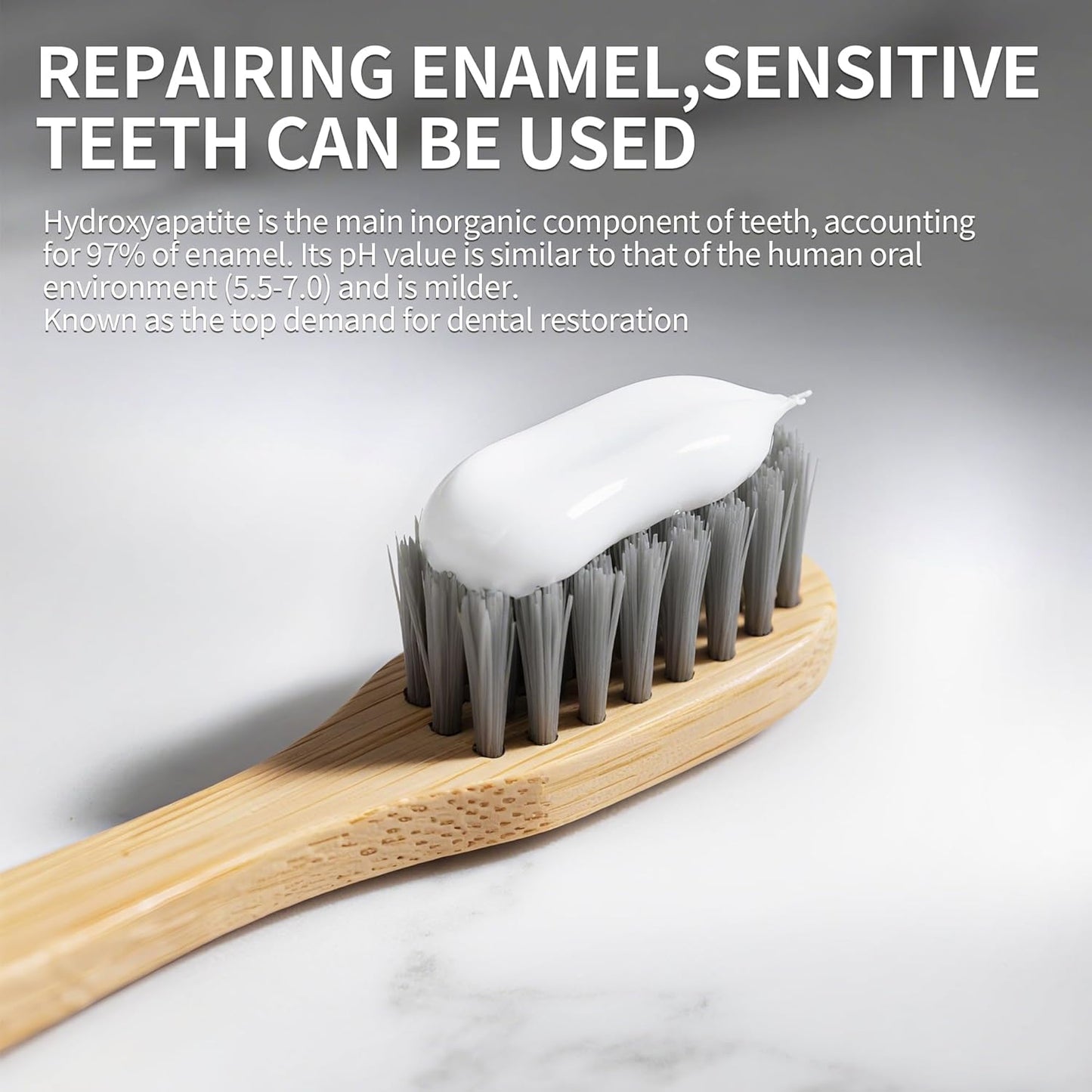 Hotluck HAP Fluoride Free Toothpaste，Nano Hydroxyapatite Toothpaste，Enamel Repair & Remineralization，Whitening，Fresh Breath，Natural Mint，4oz (Pack of 2)