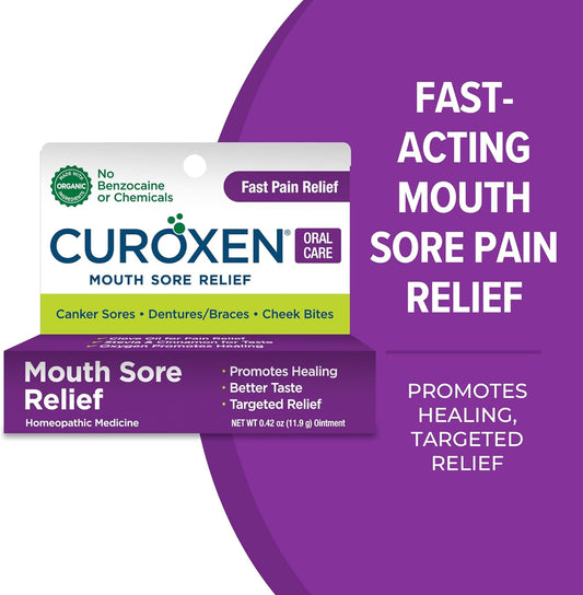 CUROXEN Mouth Sore Gel, Natural Relief for Inside Mouth Sores with Olive Oil, Calendula, and Clove – 0.42 oz