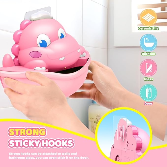 Bath Toys,Light-Up Bath Bubble Machine Automatic Bubble Maker Bathroom Toy for Kids Ages 1-3 4-8 Toddler Bathub Toy Dinosaur Toys for Kids 3-5