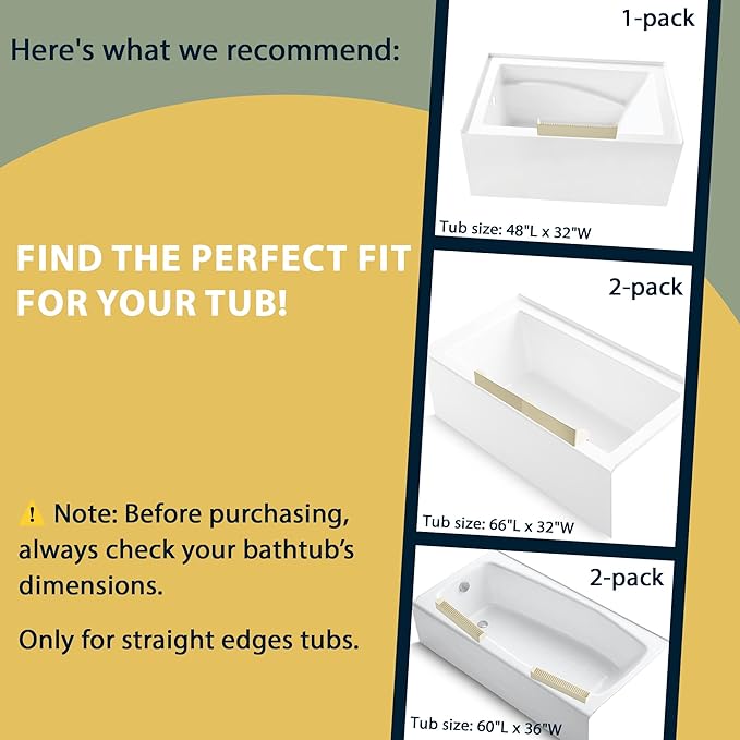 Roslim Splash Guard for Bathtub & Sink - Silicone Kids Bath Splash Guard Shelf, Bath Toy Tray Holder, Tub Water Splash Guard with 4 Suction Cups, Bathroom Accessories for Baby Bath, 1Pack, Beige