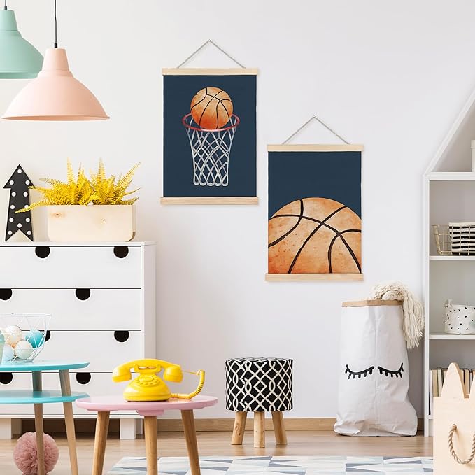 FDHSPAAM Basketball Wall Art Decor for Boys Room, Basketball Lover Gifts, Vintage Sport Wall Art Posters for Boys Bedroom Gym Sports Room Man Cave, 12x16 Inch Set of 2